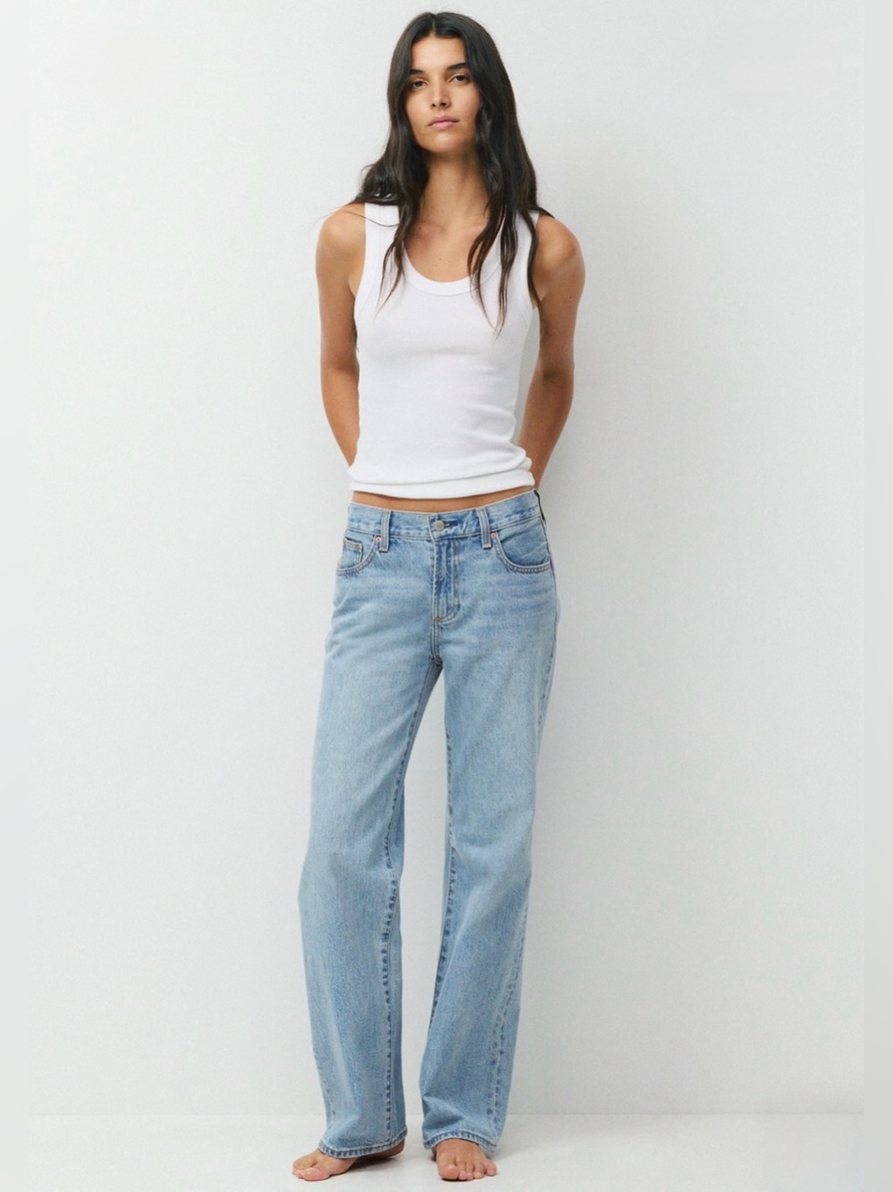 Aritzia Denim Forum The Farrah Lo-Rise Wide Jeans 7 Yrs Bleu Taboo Wash